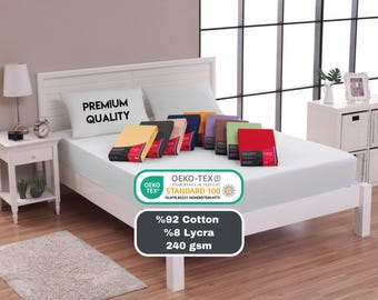 HEIKE German Brand Quality % 92 Cotton 8 Lyrca Fitted Bed Cover | OEKO-TEX® Certified