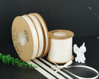 Soft White Satin Ribbon – 5 Yards Polyester Cotton Blend for Gift Wrapping, DIY Crafts