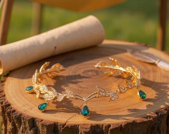 The SPRING IVY Crown - Magical GREEN Quartz Crown Tiara  display picture 1