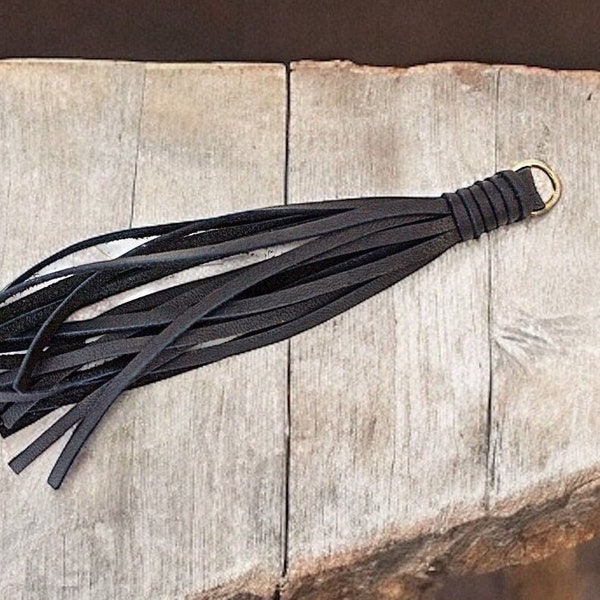 Black Deerskin Tassel, Nature’s Nuance, Soft Deerskin Charm, Leather Fringe Accent, Handmade Tassel For Handbag