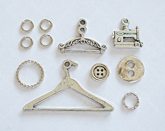 20 or 50 BULK pcs Silver Sewing Machine Tailor Charms 4 US Seller AS831