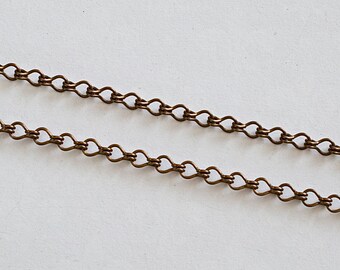 3.7mm by the Foot Antiqued Copper Plated Ladder Chain