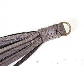 Brown Deerskin Tassel For Pendant Handmade Tassel For Handbag, Leather Tassel For Keychain