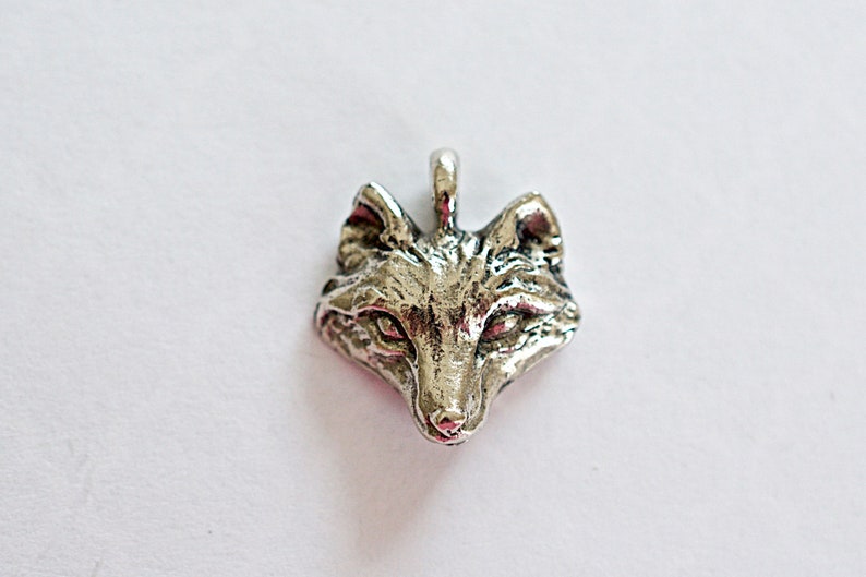 Wolf Pendant 20x19mm Green Girl Studios 1 Piece Silver OX PLT