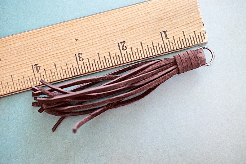Necklace Pendant 4in Tassel Brown Suede Tassel 1 Piece Key Chain Accessory Purse Tassel