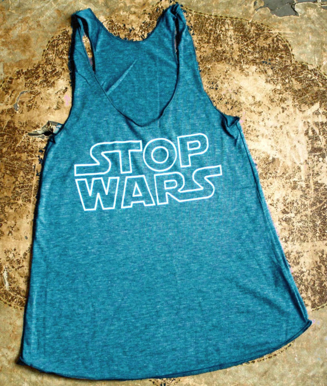 Turquoise Stop Wars Tank - Etsy