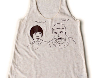 Annyong and Hodor Racerback Tank