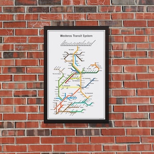 Westeros Transit System Poster // Game of Thrones Map imagem 2