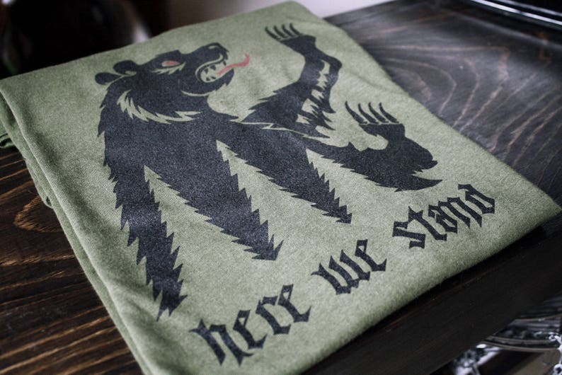 Game of Thrones House Mormont of Bear Isle Sigil // Here We Stand // Unisex tee shirt image 1