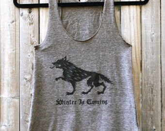 Game of Thrones // Winter Is Coming // FREE SHIPPING! // Direwolf Sigil // Women's Racerback Tank