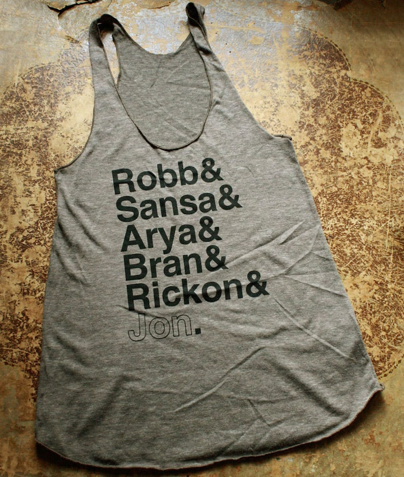 Game of Thrones // Stark Siblings Women's Racerback Tank // Robb Sansa Arya Bran Rickon Jon image 1