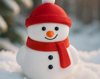 Decorazione pupazzo di neve stampata in 3D • Figura pupazzo di neve per le feste