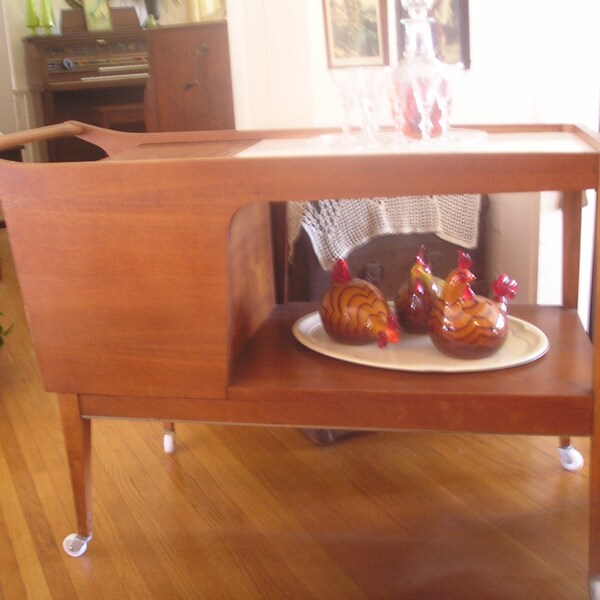 RESERVED for Sandra Vintage Wood Bar Cart Serving Cart  LOCAL Pickup ONLY