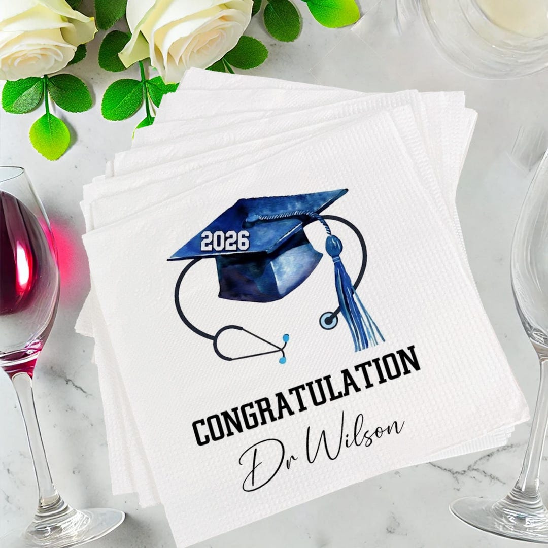 Personalized Doctor Graduation Napkins Medical School Graduation Party personalized-doctor-graduation-napkins-medical-school-graduation-party