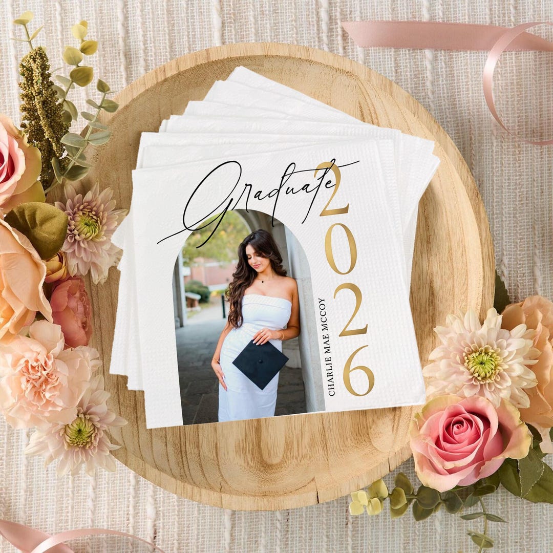 Personalized Graduation Napkins Custom Photo Class of 2026 Party Decor ...
