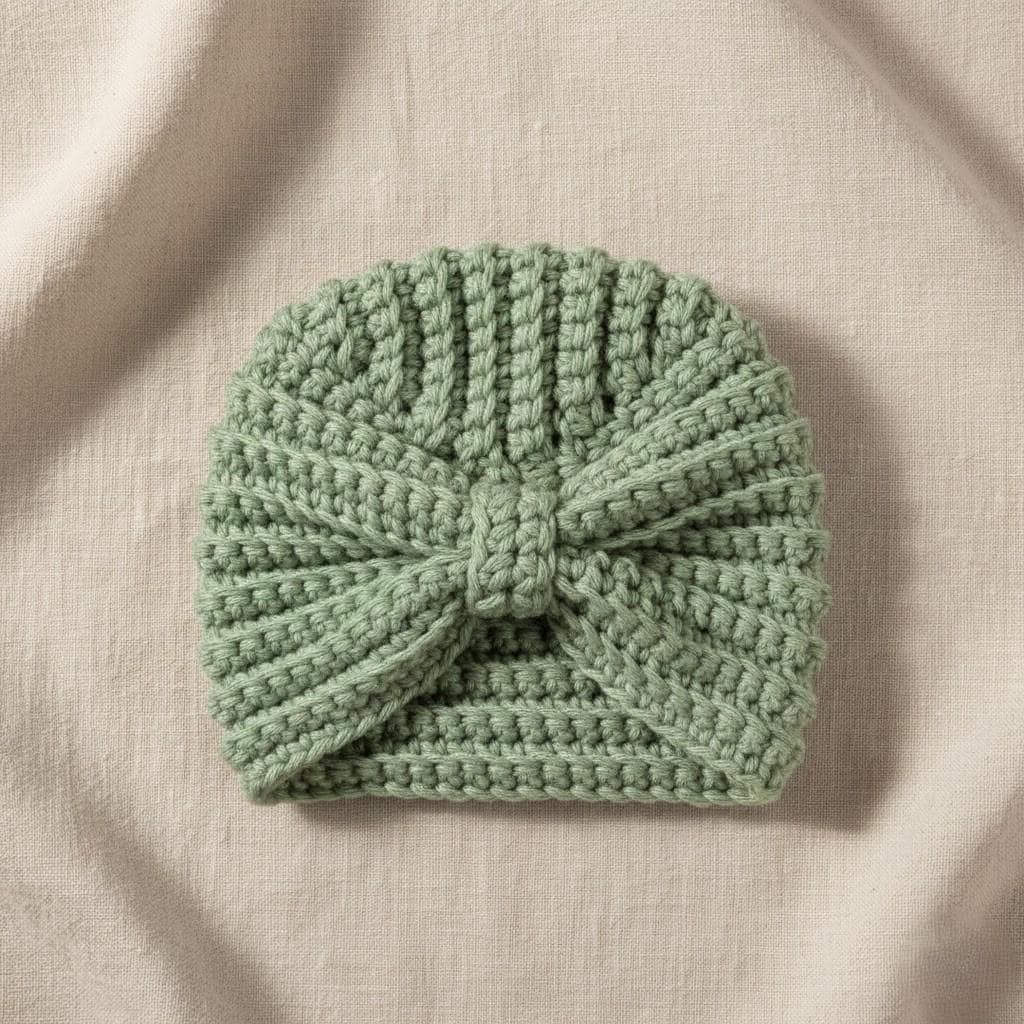 Baby Turban Crochet Pattern with Bow