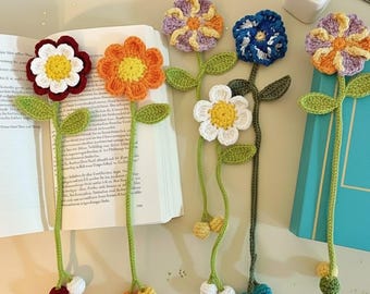 Flower Bookmark Crochet PATTERN,Easy Floral Motifs (PDF)