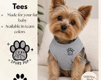 Spurs Pup Dog Shirt | Custom Yorkie Basketball Tee, Game Day Apparel