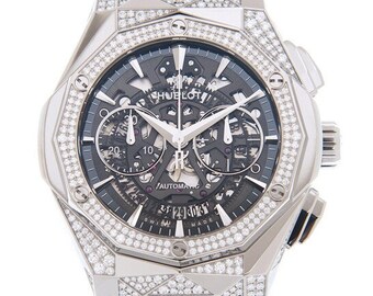 HUBLOT Aerofusion chronograaf diamanten unisex-horloge met transparante wijzerplaat