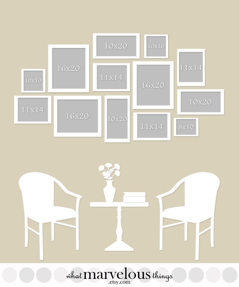 Wall Display Template 15pack Etsy