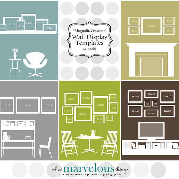 Wall Display Templates  - "Magnolia Crescent"