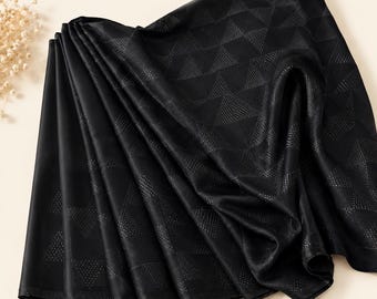 Black Satin Saree with Blouse | Stone Embellished, Cocktail Reception Ready (Fall and Pico Included, Ships USA)