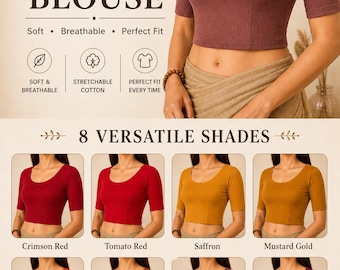 Red Maroon Mustard Saree Blouse Ready Made | Warm Tone Stretch Blouse | Bridal & Festive Wear Blouse (Ships USA)