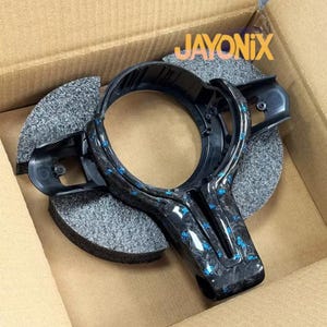 Anpassad blå smidd rattkåpa i kolfiber för BMW M-serien och M Sport | Passar F80 F82 F10 F06 F12 F13 F15 F16 | Ingen krockkudde bild 2