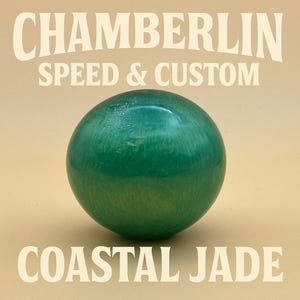 Coastal Jade Custom Shift Knob – Teal Green Resin Shifter Ball, 2” Hand-Poured, 3/8-16 Thread, Hot Rod & Classic Car Knob