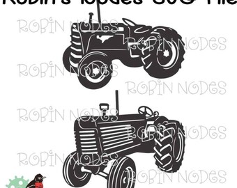 Plik SVG ciągnika Oliver ~ zestaw 2 ~ wektor do drukarek laserowych, plazmowych i Cricut ~ cyfrowy ~ ai, dxf, pdf, svg i jpg ~ pliki do cięcia farm farmer