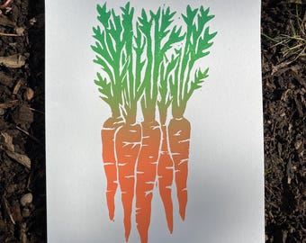 Impression linogravure carottes