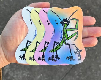 Stickers mante religieuse cow-boy