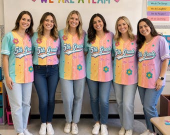 Personalized Teacher Jersey, Custom Name Number Baseball Shirt, School Spirit Teacher Team Shirt, School Staff Gift, Back To School Outfit