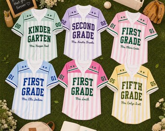 Personalized Teacher Jersey, Custom Name Number Baseball Shirt, School Spirit Teacher Team Shirt, School Staff Gift, Back To School Outfit
