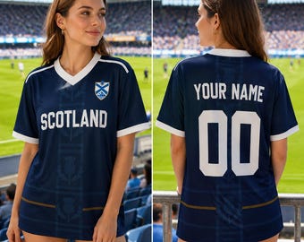 Custom Scotland Soccer Jersey, Personalized Football Tee with Name Number, Unisex Scotland Sportswear For Adult Youth Family Matching Gift