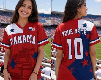 Personalized Panama Flag Graphic Soccer Jersey, Custom Name Number Shirt, Adult Youth Unisex Family Matching Gift, Fan Gift Apparel