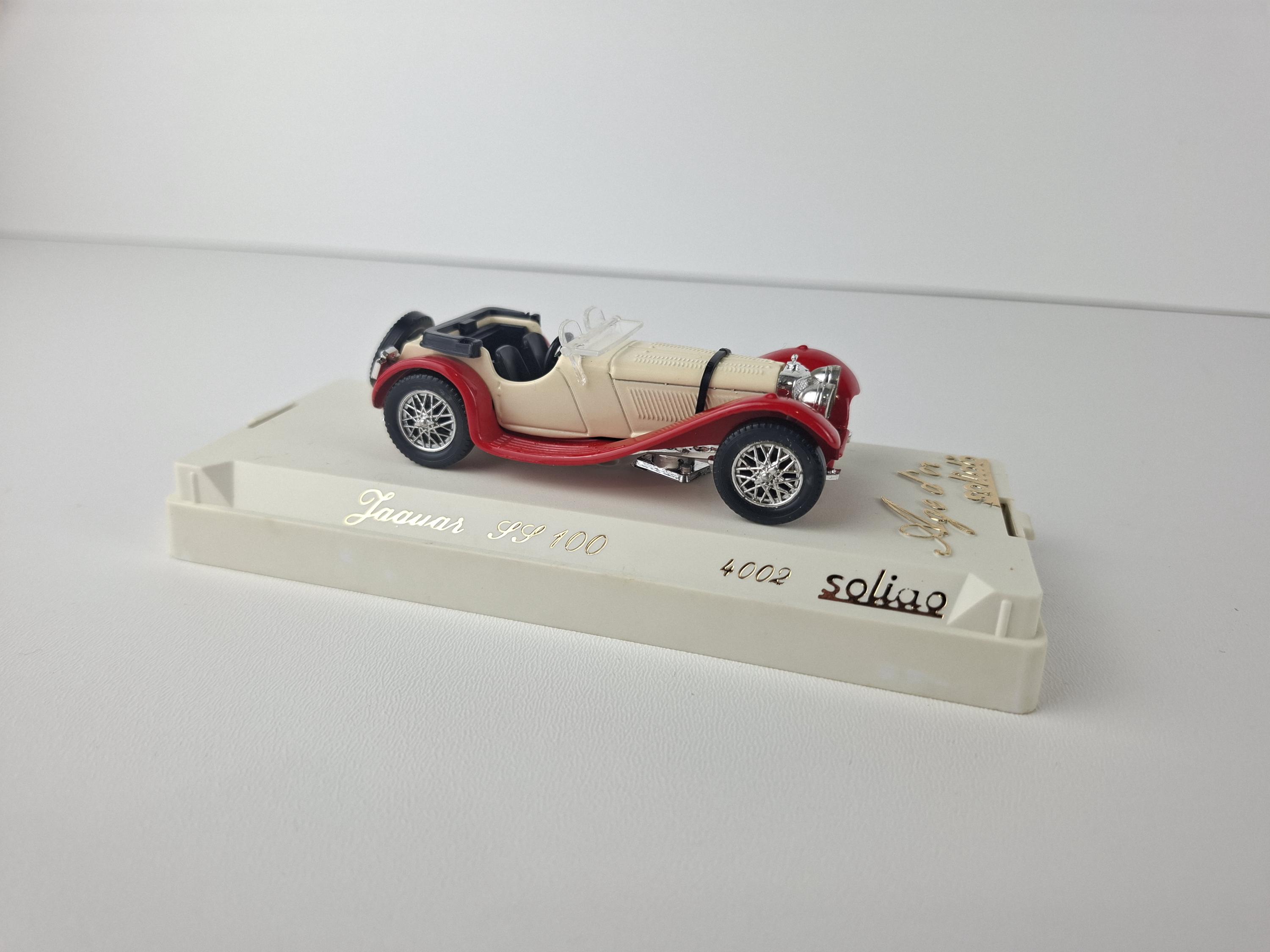 SOLIDO 1/43 - Jaguar SS100 Roadster Cream Red 4002 Diecast Model Car