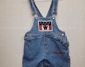 Peto corto vintage de los 90 de Weebok Reebok para bebé, talla 3T, rojo, blanco y azul.