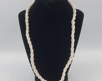 VTG Bayadere Stil Twisted Torsade Kabel Schnur Halskette ~ Gold Ton Verschluss 21 Zoll