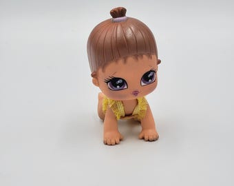 Bratz Babyz Lil Angelz MGA 4" Doll light brown hair purple eyes VTG y2k