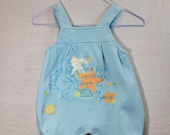 Peto corto de Winnie the Pooh de Disney, estilo Y2K, para bebé de 0 a 3 años, bordado con adorables animalitos.