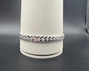 Taxco Sterling Bracelet Anchor Scroll Chain 7.5