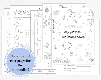LDS General Conference Activity Book 2026 | Printable Conference Packet for Kids/Adults | Coloring Pages, Games & Notes | Instant Download