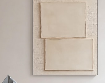 Beige Textured Minimalist Canvas Wall Art: Modern Decor
