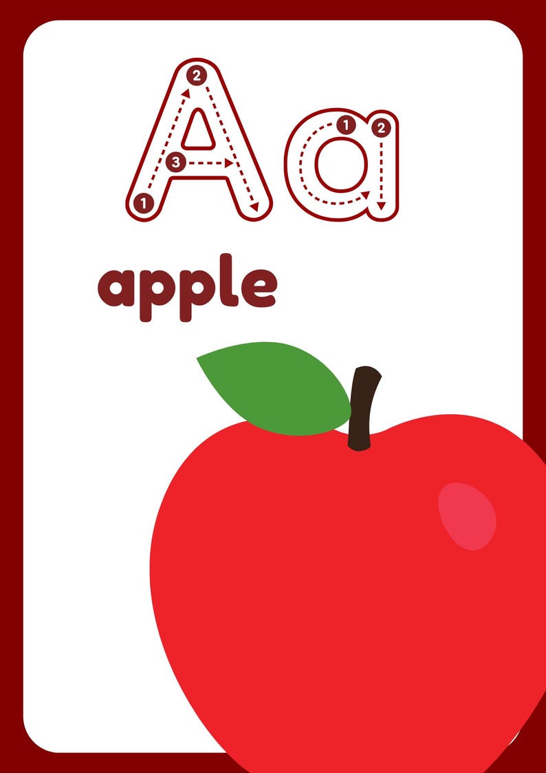 Preschool Alphabets Flashcards_[printable PDF] - Etsy