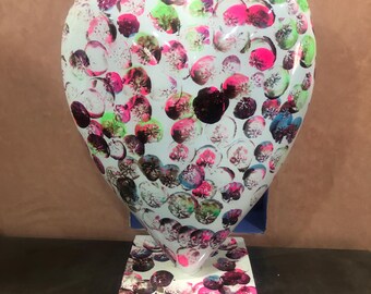 Skulptur coeur brillant fait main | Décoration d'intérieur art moderne
