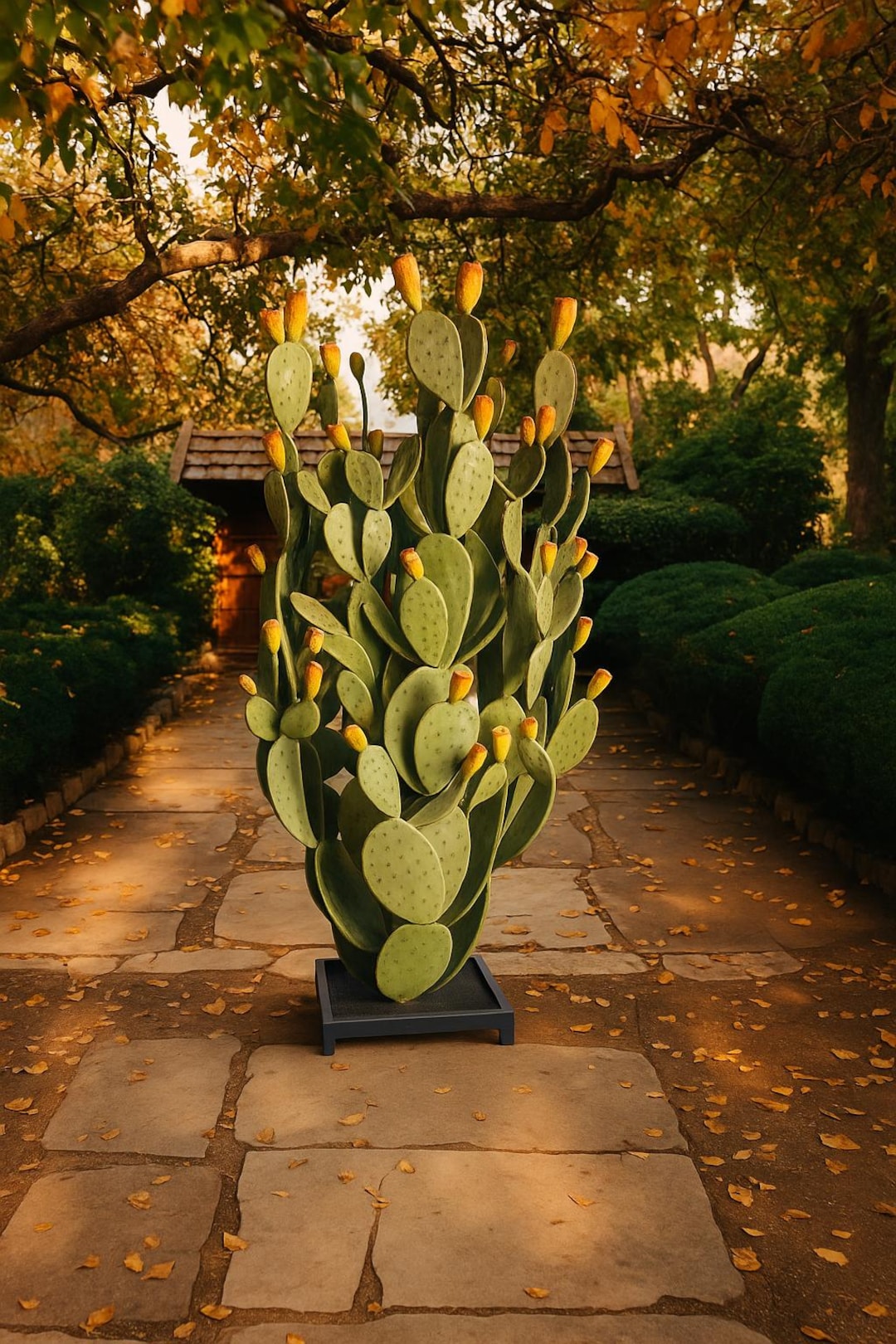 Large Metal Prickly Pear Cactus Sculpture | Outdoor Desert Decor - Etsy