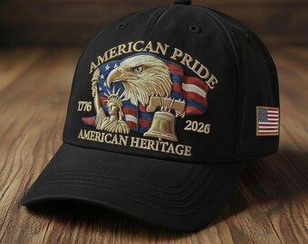 Gorra del Orgullo Estadounidense, Gorra Patriótica de la Herencia Estadounidense, Gorra de Veterano con Águila de EE. UU., Gorra de la Libertad 1776-2026