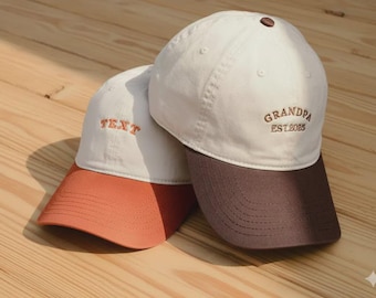 Custom Text Embroidered Baseball Hat, Vintage Style Trucker Hat