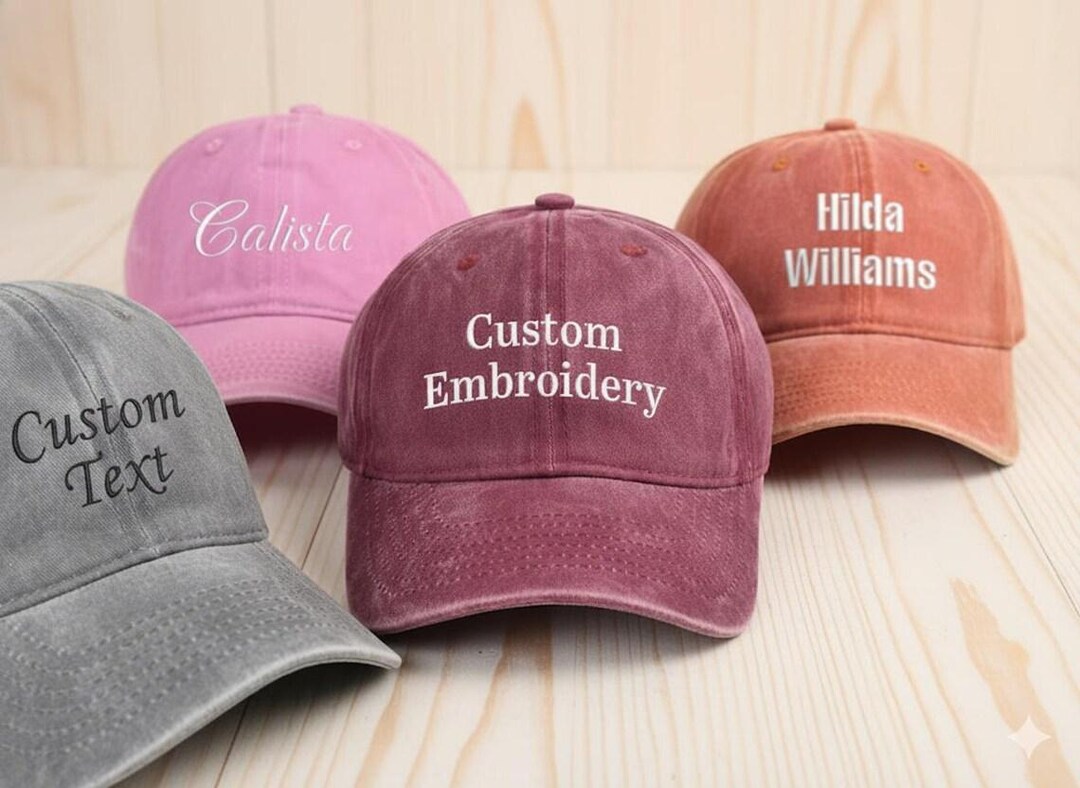 Custom Embroidered Text Hat, Retro Vintage Style, Unisex - Etsy